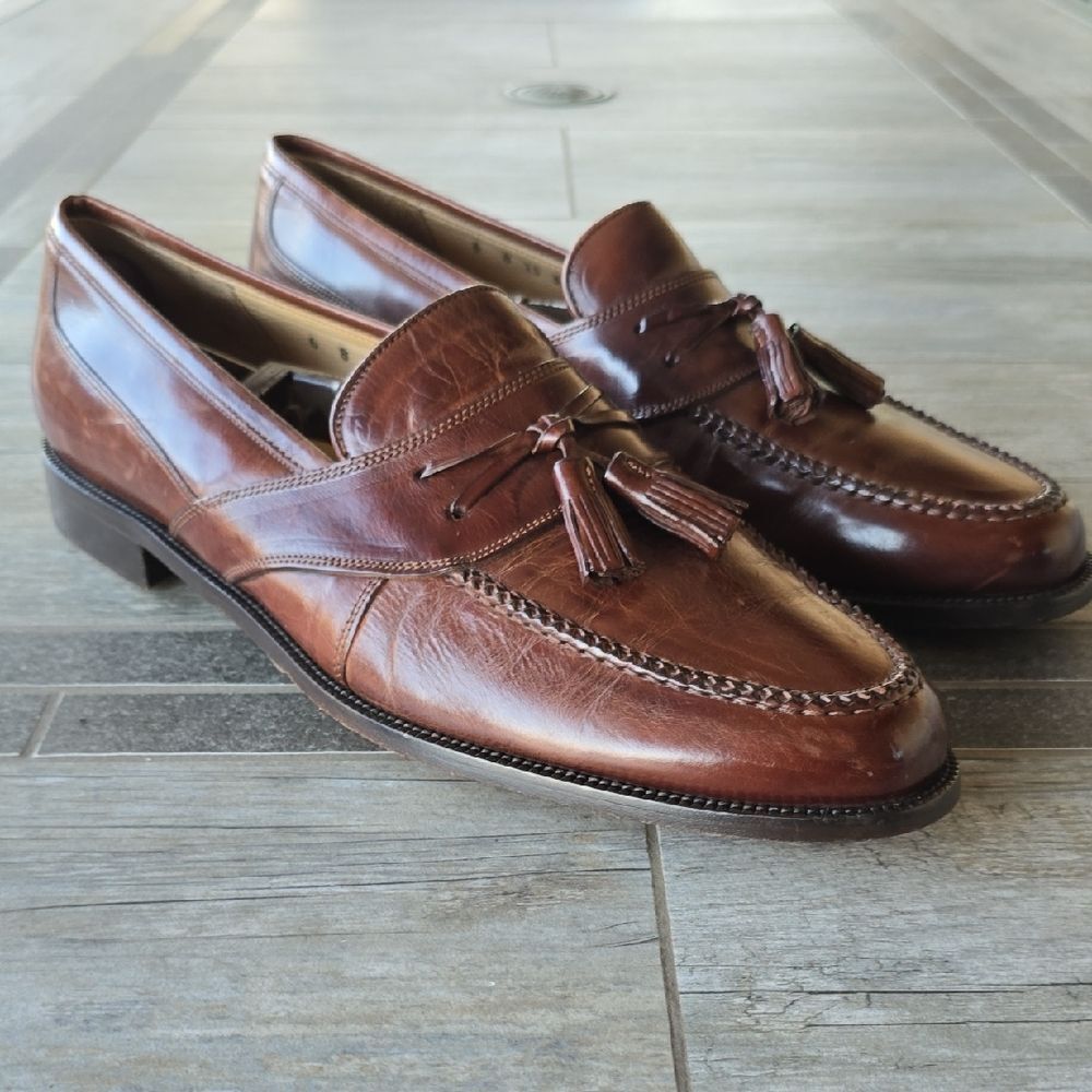 Johnston & Murphy Dark Brown Leather Tassel Loafers